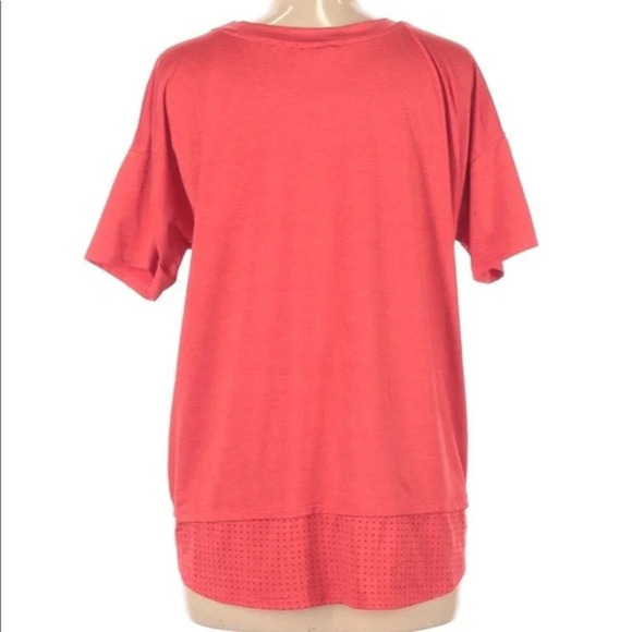 Nanette Lepore large tangerine blouse w/mesh hem - Picture 3 of 8